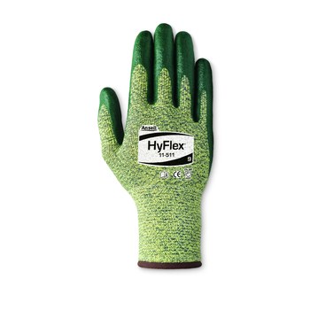 Ansell Hyflex 11-511 Green 9 Kevlar Cut-Resistant Gloves - ANSI-ISEA A5 Cut Resistance - Nitrile Palm Only Coating - 205752