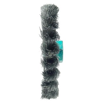 Weiler 13116 Wheel Brush - 4 in Dia - Knotted - Standard Twist Steel Bristle