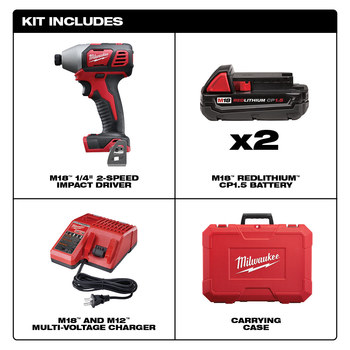 Milwaukee M18 Impact Driver Kit, 2657-22CT | RSHughes.com