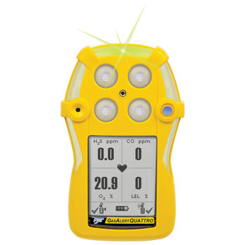 Picture of BW Technologies GasAlertQuattro Yellow Multi-Gas Monitor (Main product image)