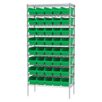 Picture of Akro-Mils AWS183630098 Shelfmax 2000 lb Adjustable Green Chrome Steel Open Fixed Shelving System (Main product image)