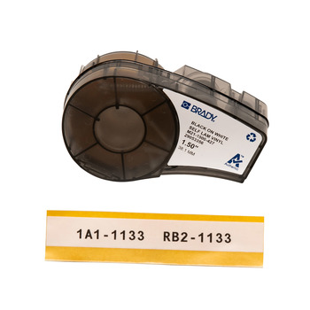 Picture of Brady Black on White Self-Laminating Vinyl Thermal Transfer M21-1500-427 Continuous Thermal Transfer Printer Label Cartridge (Main product image)
