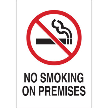 Picture of Brady B-302 Polystyrene Rectangle White English No Smoking Sign part number 141960 (Main product image)