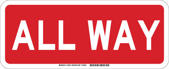 Picture of Brady B-555 Aluminum Rectangle Red English Stop Signs, Traffic Control Signs & Banners Sign part number 124619 (Main product image)