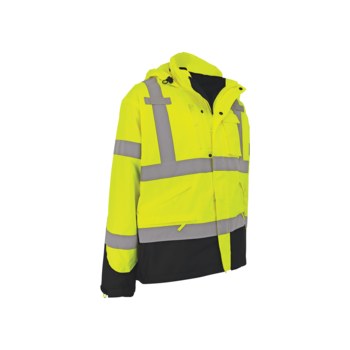 Global Glove High-Visibility Winter Parka Jacket GLO-P3-LG - Size Large - High-Visibility Yellow/Green - 29244