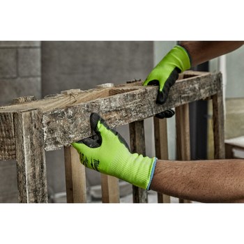 Milwaukee SMARTWIPE High Visibility Yellow Large Polyurethane Cut-Resistant Glove - ANSI Cut Level 2 Cut Resistance - 48-73-8922