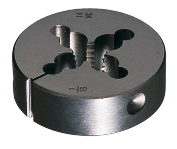 Cle-Line 0610 #3-56 UNF Round Adjustable Die C65046 - 0.25 in Thickness - 0.8125 in Diameter - Carbon Steel