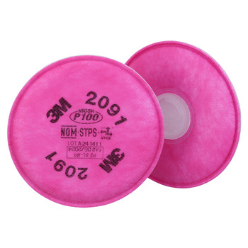 3M 2091 Reusable Respirator Filter 07000, Magenta, P100 | RSHughes.com