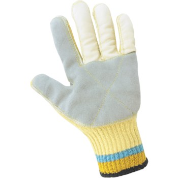 Global Glove K300LF Gray/Yellow Large Cut-Resistant Gloves - ANSI A3 Cut Resistance - K300LF/LG