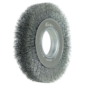 Weiler 06040 Wheel Brush - 6 in Dia - Crimped Steel Bristle
