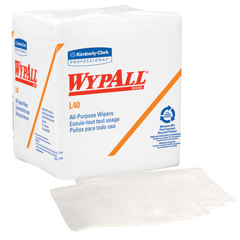 Kimberly-Clark Wypall L40 White DRC Wiper - 1/4 Fold - Box - 56 units per pack - 12.5 in Overall Length - 12 in Width - 05600