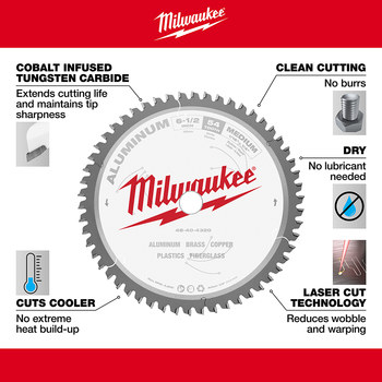 Milwaukee Circular Saw Blade 48-40-4320 - 6 1/2 in Diameter - Carbide