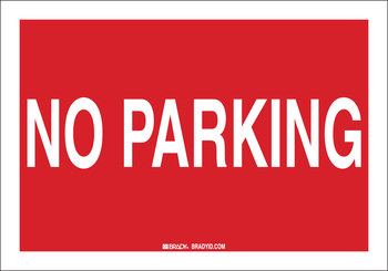 Picture of Brady B-401 High Impact Polystyrene Rectangle Red English Parking Restriction, Permission & Information Sign part number 25853 (Main product image)