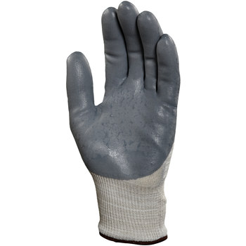 Ansell Hyflex 11-100 Gray 9 X-Static Work Gloves - Nitrile Foam Palm Only Coating - 205592