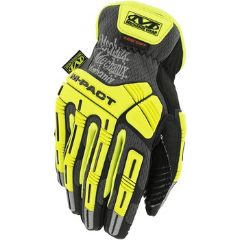 Mechanix Wear Hi-Viz M-Pact E5 Fluorescent Yellow XL TPR Work Gloves - ANSI A5 Cut Resistance - SMC-C91-011