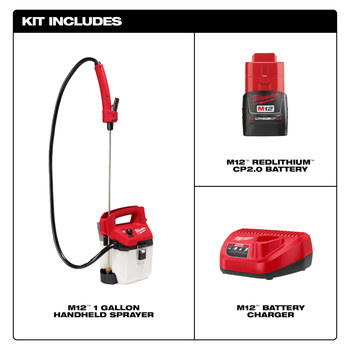 Milwaukee M12 Black, Red 1 gal Sprayer Kit - 63848