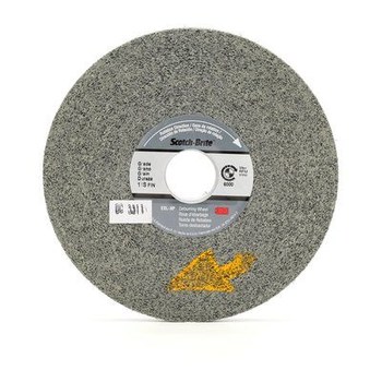 3M Scotch-Brite XP-WL Convolute Silicon Carbide Hard Deburring Wheel - Fine Grade - Arbor Attachment - 6 in Diameter - 1 in Center Hole - 1/2 in Thickness - 60452