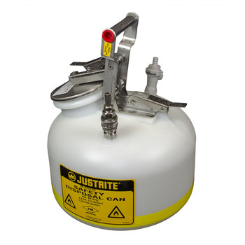 Picture of Justrite White Polyethylene Leak-Proof, Pressure-Relief Vent, Self-Closing 2 gal Safety Can (Main product image)