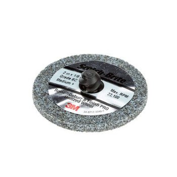3M Scotch-Brite DP-UR Unitized Ceramic Precision-Shaped Grain Medium Roloc Deburr and Finish PRO TR Unitized Quick Change Wheel - Quick Change Attachment - 2 in Diameter - 1/8 in Thickness - 65081
