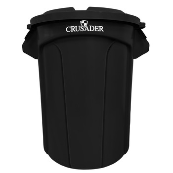Picture of Quantum Storage CTC-55BK Crusader Round 55 gal Black Polyethylene Heavy-Duty Utility Container (Main product image)