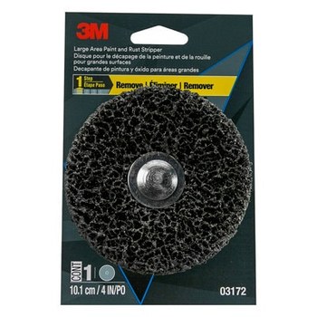 3M Aluminum Oxide Deburring Wheel - Coarse Grade - Shank Attachment - 4 in Diameter - Use on: Clear Coat, Fiberglass, Filler, Metal, Paint, Plastic, Putty - 03172