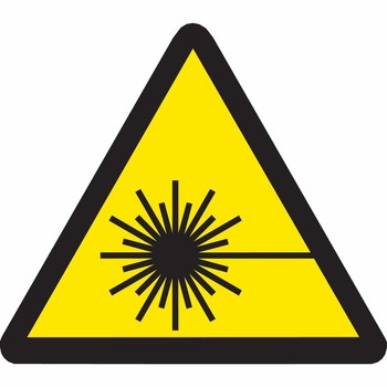 Picture of Brady Black on Yellow Triangle Vinyl 60198 Laser Hazard Label (Main product image)