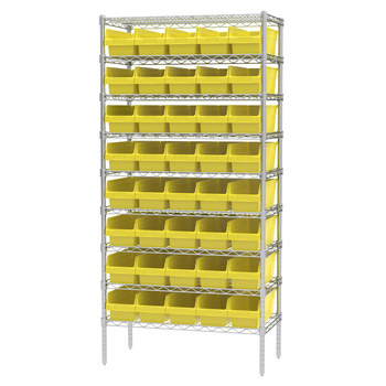 Picture of Akro-Mils AWS183630098 Shelfmax 2000 lb Adjustable Yellow Chrome Steel Open Fixed Shelving System (Main product image)