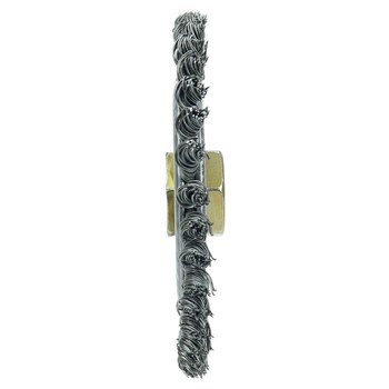 Weiler Roughneck 13232 Wheel Brush - 4.5 in Dia - Knotted - Stringer Bead Steel Bristle