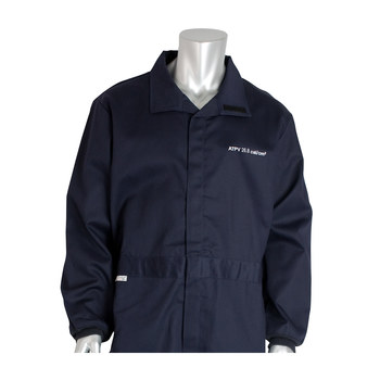 PIP 9100-52772 Blue 4XL Ultrasoft Fire-Resistant Coveralls - Fits 60 to 62 in Chest - 32 in Inseam - 616314-36665