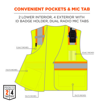 Ergodyne GloWear High-Visibility Vest 8246Z 24145 - Size Large/XL - Lime