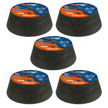 Weiler Tiger Zirc Portable Grinding Cup Wheels 68358 - 6 in - Zirconia Alumina - 16 - Q