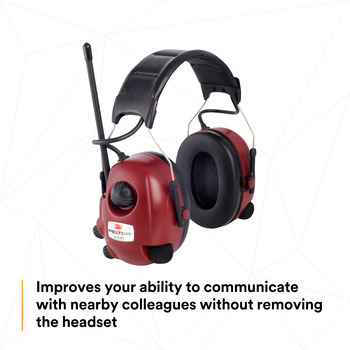 3M Peltor Alert M2RX7A2-01 Red & Black One-Way Radio Headset - 26 dB NRR - 318640-05542