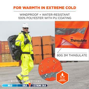 Ergodyne Glowear High-Visibility Pants 8925 24444 - Size Large - High-Visibility Orange