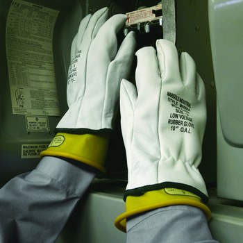 Picture of Ansell Marigold Industrial Gray 7 Goatskin Leather Mechanic's Gloves (Main product image)