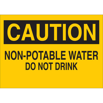 Picture of Brady B-120 Fiberglass Reinforced Polyester Rectangle Yellow English Water Sanitation Sign part number 69408 (Main product image)