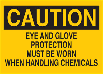 Picture of Brady B-120 Fiberglass Reinforced Polyester Rectangle Yellow English Chemical Warning Sign part number 69228 (Main product image)
