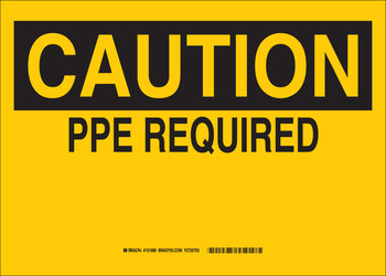 Picture of Brady B-120 Fiberglass Reinforced Polyester Rectangle Yellow English PPE Sign part number 131990 (Main product image)