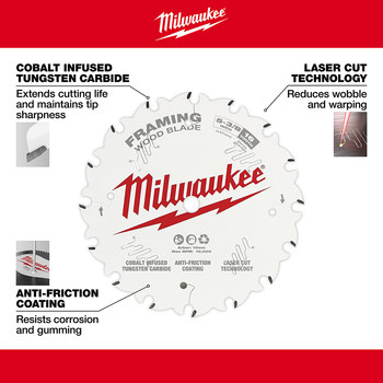 Milwaukee Circular Saw Blade 48-40-0522 - 5 3/8 in Diameter - Cobalt Infused Tungsten Carbide