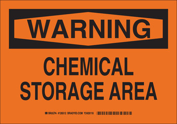 Picture of Brady B-401 Polystyrene Rectangle Orange English Chemical Storage Sign part number 126514 (Main product image)
