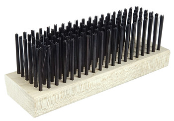 Weiler Steel Hand Wire Brush - 7.25 in Width x 2.25 in Length - 0.014 in Bristle Diameter - 44067