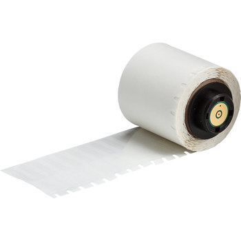 Picture of Brady Clear / White Self-Laminating Polyester Thermal Transfer PTL-108-461 Die-Cut Thermal Transfer Printer Label Roll (Main product image)