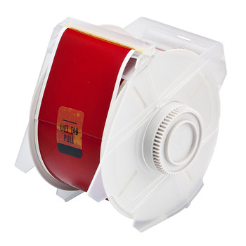Picture of Brady Red Indoor / Outdoor Polyester Thermal Transfer 76624 Continuous Thermal Transfer Printer Label Roll (Main product image)