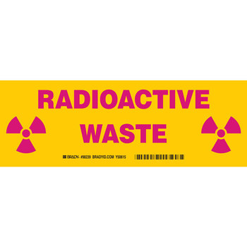 Brady 98239 Radiation Sign, Yellow, B-302, 10 in x 3.5 in