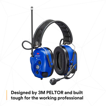 3M Peltor WS LiteCom PRO III MT73H7F4D10NA-50 Royal Blue Communication Headset - Li-ion Rechargeable Battery Powered - 28 dB NRR - 8-12 hr Li-Ion - 318640-06713
