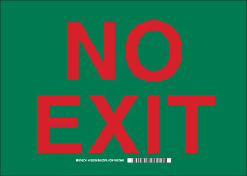 Picture of Brady B-401 High Impact Polystyrene English No Exit Sign part number 122556 (Main product image)