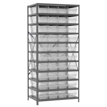 Picture of Akro-Mils AS2479084SC 550 lbs Fixed Clear Gray Powder Coated Steel 22 ga Open Fixed Shelving (Main product image)