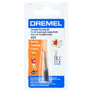 Dremel 1/4 in 654 Router Bit 654 - High-Speed Steel - 1 Flute - 1/8 in Shank