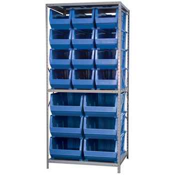 Picture of Akro-Mils AS3679ASSORT 6500 lb Adjustable Blue Gray Powder Coated Steel 22 ga Open Fixed Shelving System (Main product image)