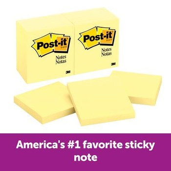 3M Post-it 654 Notes Pad 15577, 3 in x 3 in, Yellow