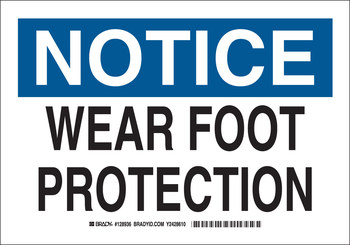 Picture of Brady B-555 Aluminum Rectangle White English PPE Sign part number 128937 (Main product image)